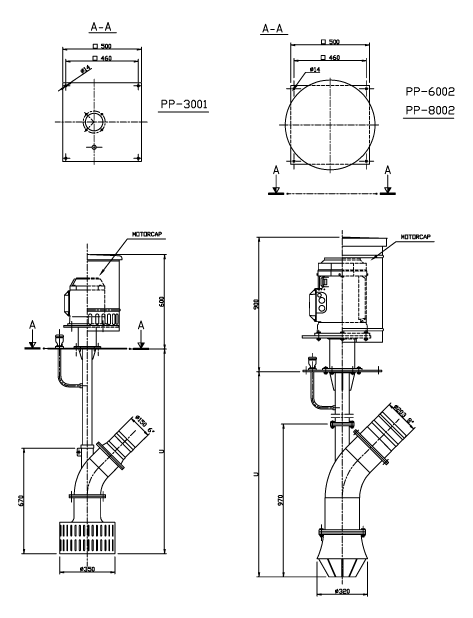 embankment pumps Dimension drawings